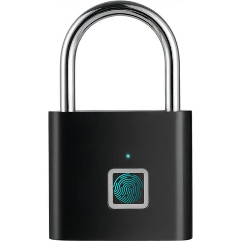 Mini cadenas à empreinte digitale rechargeable USB, résistant aux éclaboussures et à la rouille, antivol, pour porte, vélo, bagages, sac à dos, armoire (1/5)