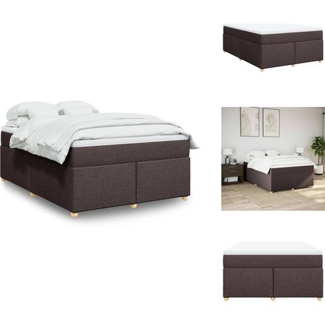 Sommier à lattes de lit avec matelas Marron foncé 160x200 cm - Sommier À Lattes De Lit - Sommiers À Lattes De Lit - Lit - Meuble De Chambre À Coucher (1/5)
