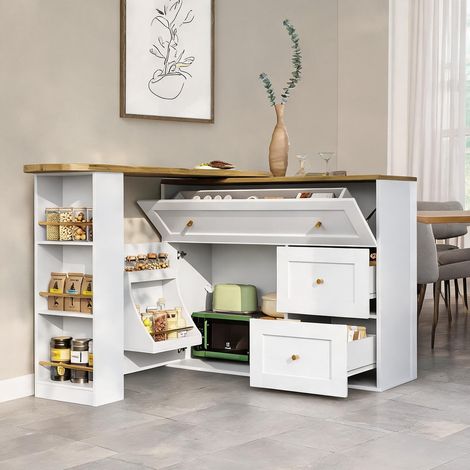 Buffet coloris blanc en mDF métal 80,3 x 15,3 x 41,3 cm (1/5)