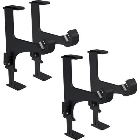 4 Supports Sans Perçage, Noir, pour Tringle à Rideaux, ø20-28mm, pour Coffre de Volet Roulant