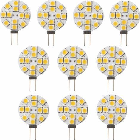 10x Ampoule LED G4 Non dimmable Blanc Chaud 2700K 180 ° Faisceau Ampoule de lumière Remplacement 20W Lampe halogène pour Cuisine Camping-Car RV remorque Bateau DC 12V de Remplacement (1/5)