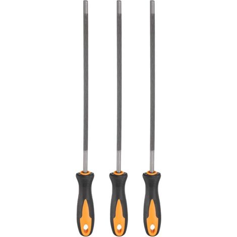 3pcs Lime A Chaine Tronconneuse, 5.5mm (7/32-inch) Ronde Affutage Outil Avec Poignee Plastique Pour Affutage, Meulage Gris - (1/5)