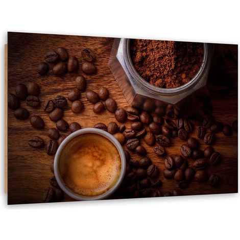 Quadro deco panel, Tazza di caffà¨ e chicchi - 60x40 (1/5)
