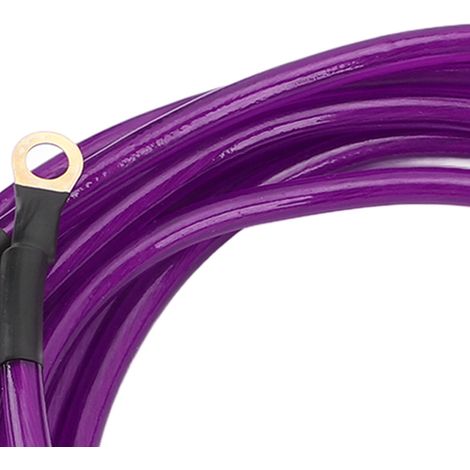 Juego de 5 cables de conexión a tierra para vehículos - Kit de mejora de arranque de emergencia de 0-48 V, PVC, aluminio, cobre, morado