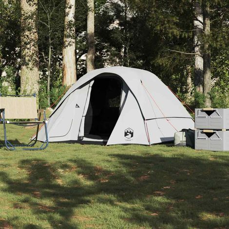vidaXL Family Tent Cabin 6-Person White Blackout Fabric Waterproof (1/5)