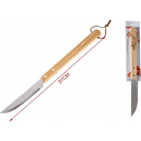 Trade Shop - COLTELLO FÜR BARBECHNUNG 37 CM GRIGLIATA DI CARNE BBQ MIT MANICO IN LEGNO 2406327 - (1/2)