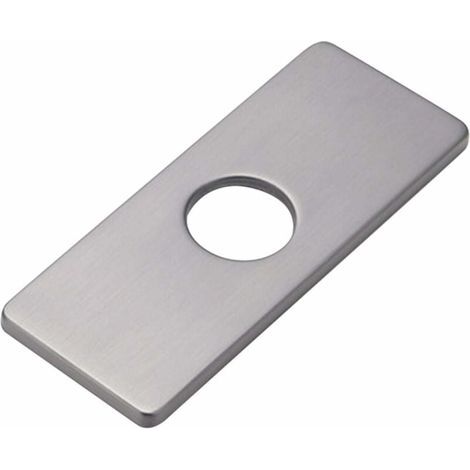 Lochplatte für Küchenspüle für Badezimmerarmatur, Waschbecken, Wasserhahn-Rosette aus gebürstetem Nickel (grau) (1/4)