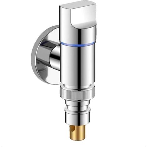 (argent)Robinet de machine à laver, raccord de machine à laver, Vanne d'angle en laiton pour machine à laver, robinet d'arrêt automatique de l'eau, convient pour Machine à Laver, raccord de tuyau