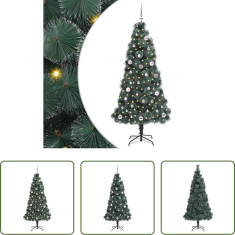 Künstlicher Weihnachtsbaum - Künstlicher vorbeleuchteter Weihnachtsbaum mit Kugelset 150 cm (1/5)