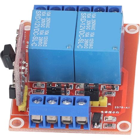 Interrupteur relais infrarouge 2 canaux 12V DC, module de commande à distance bidirectionnel haut/bas, télécommande IR pour relais, déclenchement double voie 12 volts (1/5)