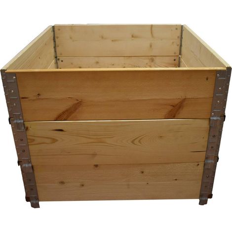 Carré potager en bois naturel 800x800mm hauteur 585mm (1/4)