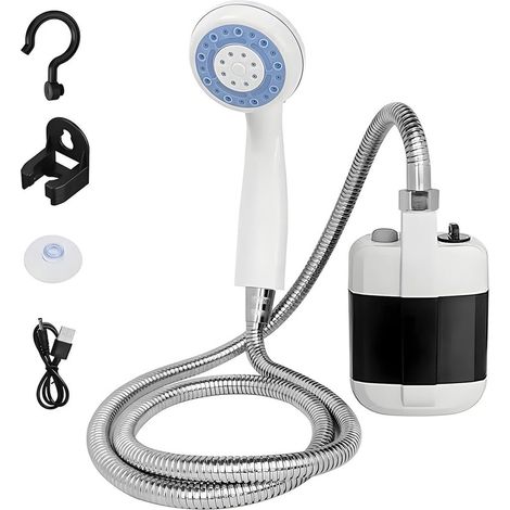 Douche portable de camping rechargeable – Pompe de douche extérieure – Pour camping, lavage de voiture et nettoyage des animaux (1/5)