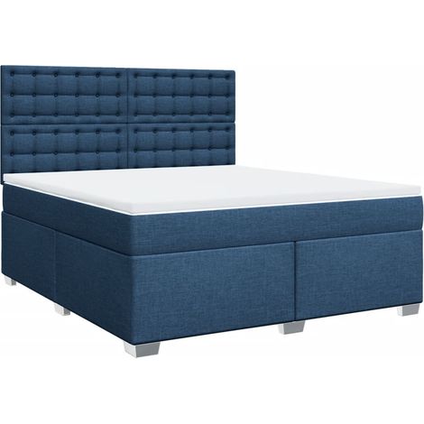 Boxspringbett mit Matratze Blau 180x200 cm Stoff vidaXL (1/5)