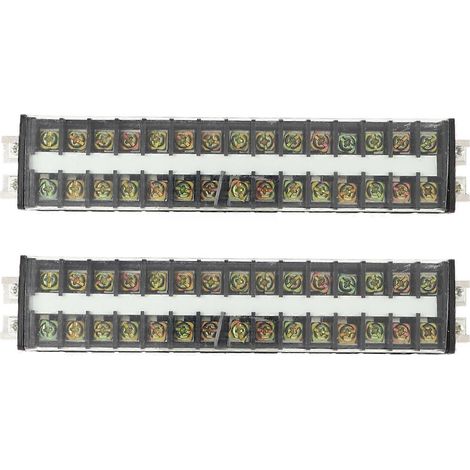 Satz aus 2 zweireihigen Schraubklemmen, 660 V 20 A, Staubschutzkappe, sicherer Mehrzweck-Anschlussblock für die Verdrahtung