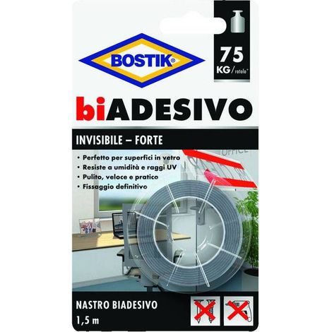 6 x BOSTIK NASTRO BIADESIVO INVISIBILE 19MMX1,5M BLISTER