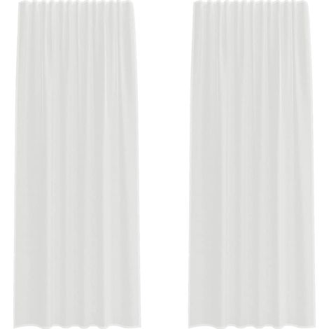 Maison Exclusive - Voile Vorhänge mit Stangentaschen 2 Stk. Weiß (1/5)