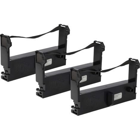 vhbw 3x Ribbon Cartridge compatible with Sigma CR 6000A Dot Matrix, Receipt Printer - Black Ink Ribbon