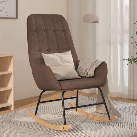 Chaise à bascule Fauteuil à bascule Fauteuil de Relaxation Taupe Tissu 11848 (1/5)