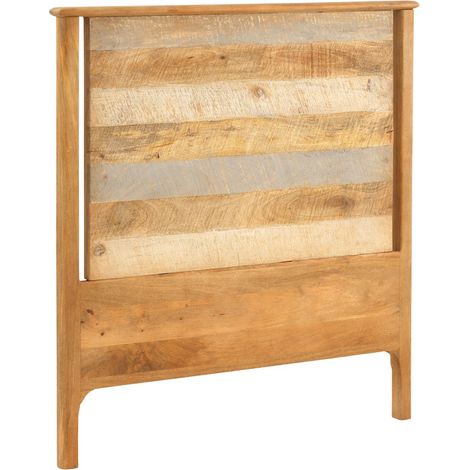 Kopfteil aus massivem Mangoholz, Grau, 110 x 120 cm (1/2)