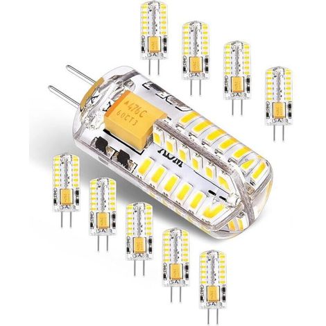 Kaelt - LED G4 12V AC/DC 3W Pas de Scintillement à Économie D'énergie Lampe(Équivalent à Halogène 30W)Blanc Froid 6000K,G4 LED Lumière,300LM Non Dimmable,Lot de 10 (1/4)