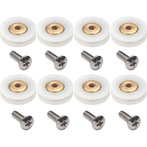 Roulettes De Porte De Douche - Diamètre 19 mm - À Rainure - Pour Remplacement - Lot De 8 (1/5)