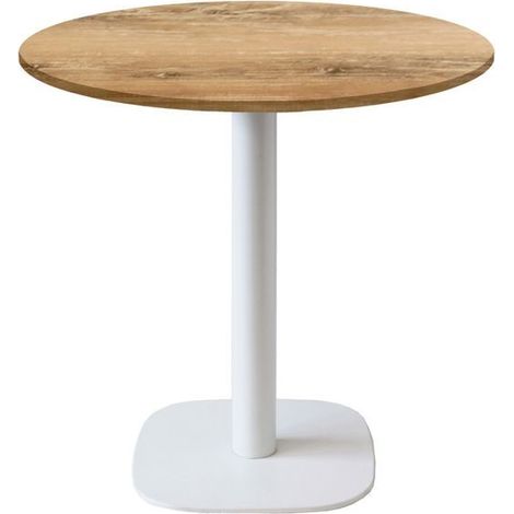 Table ronde Ø 70 cm - modèle Round pied blanc chêne slovène (1/4)