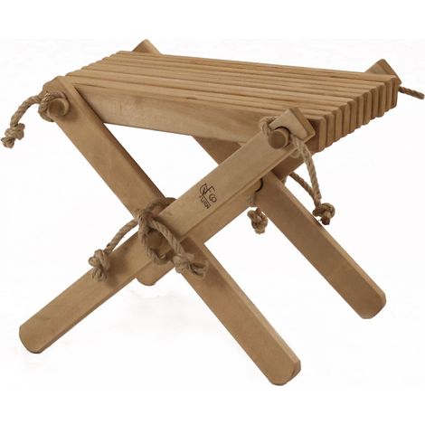 EcoFurn Lilli Hocker Beistelltisch Fußstütze Holz Birke Hellbraun geölt (1/5)