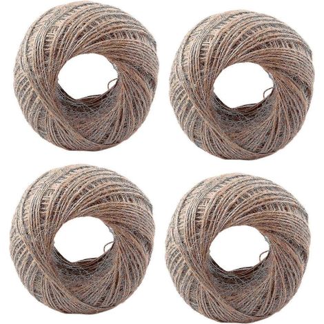 4 pièces de 100 mètres - Ficelle de jute texturée naturelle de 1 mm (1/5)