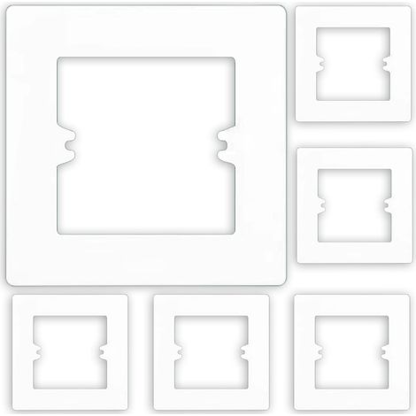 Lot de 6 plaques de doigt pour interrupteur simple, 1 bouton, blanc, protection murale, prise électrique, couvercle mural, décoration en plastique (blanc simple) (1/5)