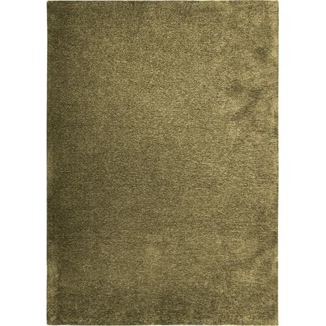 Tapis lumineux vert rouillé 120x170 – Tapis shaggy en polyester – Épaisseur 10 mm – Entretien facile avec aspirateur ou chiffon humide – Thedecofactory (1/5)