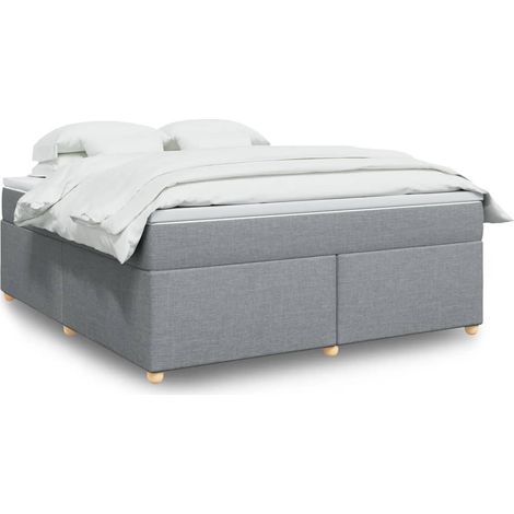 Boxspringbett mit Matratze Hellgrau 180x200 cm Stoff vidaXL (1/5)