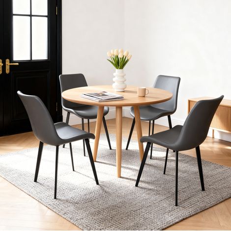MEUBLIV Sedia da pranzo 43 x 46 x 74 cm grigia - schienale ergonomico, set da 4 (1/5)