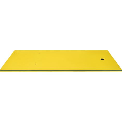 Tapis Flottant en Mousse de Piscine 220 x 90 CM Charge 100 KG avec Oreiller Enroulé et Attache Élastique de 1,52M Jaune Maison Chic (1/4)