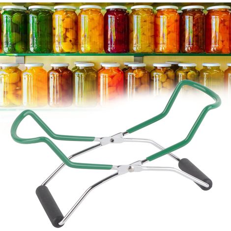 Pince multifonctionnelle en acier inoxydable et polypropylène anti-brûlure pour bocaux et boîtes de conserve, outil de cuisine (vert) (1/5)