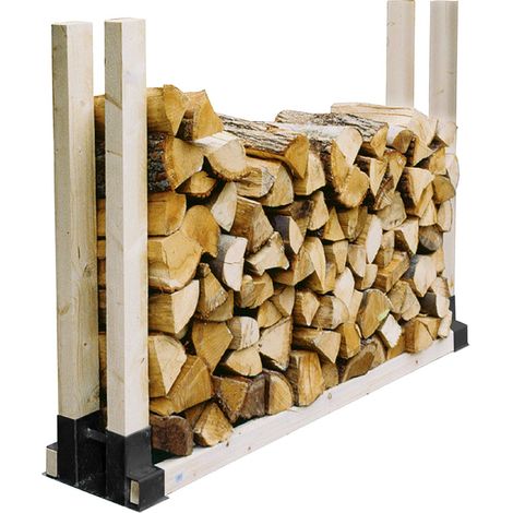 Kaminholzstapelhilfe Holzstapelhalter Brennholzregal Stapelhilfe Metall Schwarz (1/3)