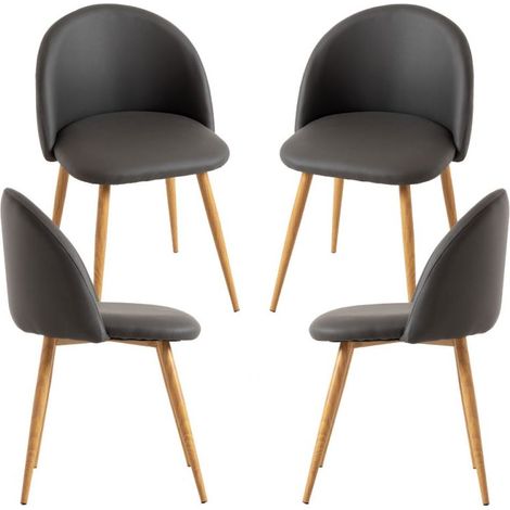 Packs Sillas Comedor - Pack 4 Sillas Vint Polipiel - Gris (1/5)