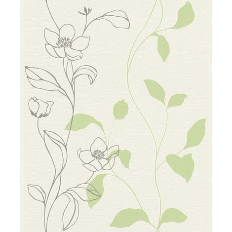Rasch Vliestapete 804621 Selection blumen grün 10,05 x 0,53 m Wandtapete