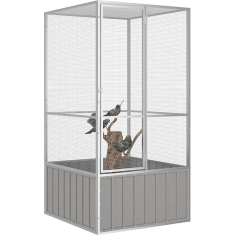Cage à oiseaux Gris 111x107x211,5 cm Acier galvanisé (1/5)