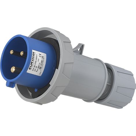 Fiche industrielle mobile droite IP67 - 2P+T - 32A - 230V AC - Eur'Ohm