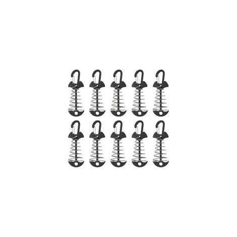 Piquets d'ancrage de surface, alliage d'aluminium coupe-vent, piquets de tente en arête de poisson avec boucle à ressort, ancrage de corde à vent portable pour camping en plein air, 10 pièces (1/5)