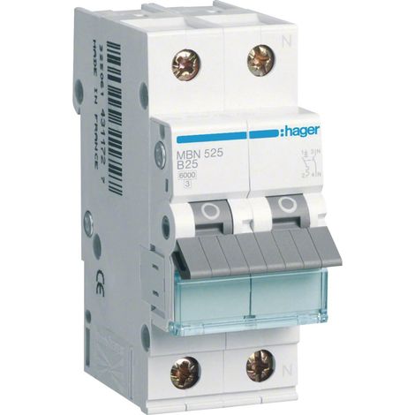 BUSCH-JAEGER HAGER MBN525 INTERRUPTEUR LS 1P+N 6KA B-25A 2M