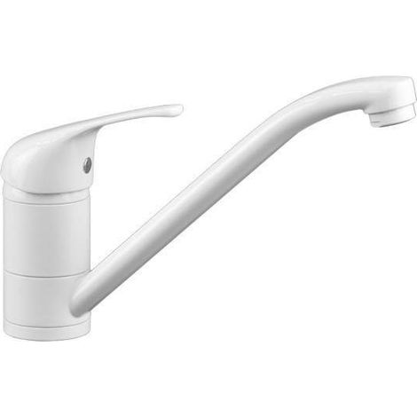Mezclador de fregadero de cocina de caño bajo en color blanco Gattoni URANO 0200/PC01  Blanco