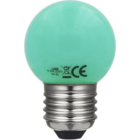 Laes sphérique ampoule lED e27, 9d-1 W, vert, 45 x 72 mm