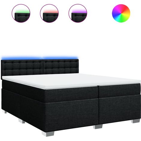 Maison Exclusive - Giroletto a Molle con Materasso Nero 200x200 cm in Tessuto (1/5)
