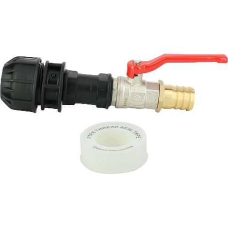 Vanne 1/4 de tour laiton - cannelé 25 mm - kit couplage cuve (1/2)