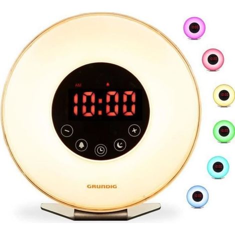 Radio Réveil Matin - PIMPIMSKY - A31 - Simulation Aube - Fonction Snooze - Lumière Colorées Changeantes Tactiles (1/4)