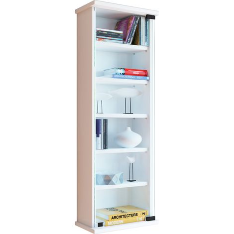 Puerta de cristal loposa del gabinete del estante de la pared del CD DVD 92x31x18 - VCM