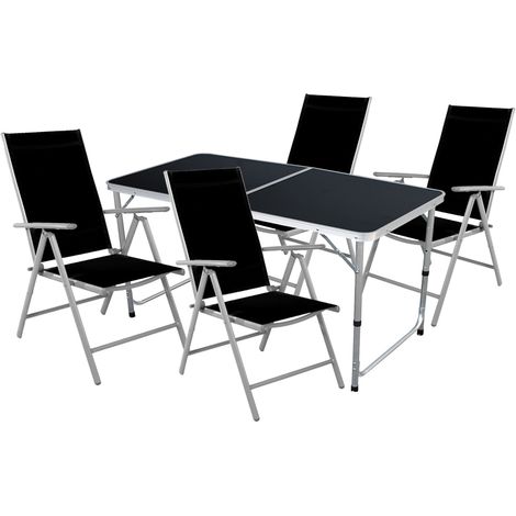 Camping - Garnitur 5-teilig silbergrau/schwarz-MMC330872B+4xMMC5000S (1/4)