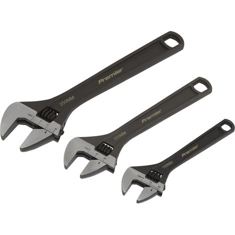 Sealey AK607 Premier Adjustable Wrench Set 3pc
