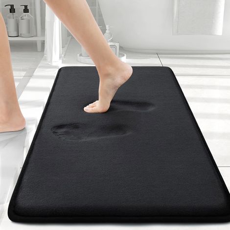 Tapis de bain en mousse à mémoire de forme 30x20, tapis de bain ultra-doux et absorbant, convient aux sols noirs.